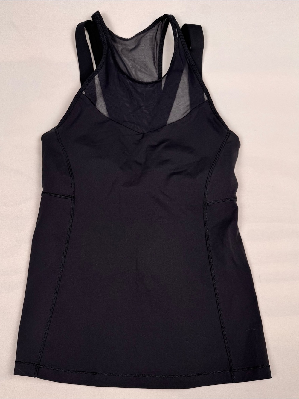 Lululemon Running In The City Tank Top Mesh Built In Bra Black Women’s 6